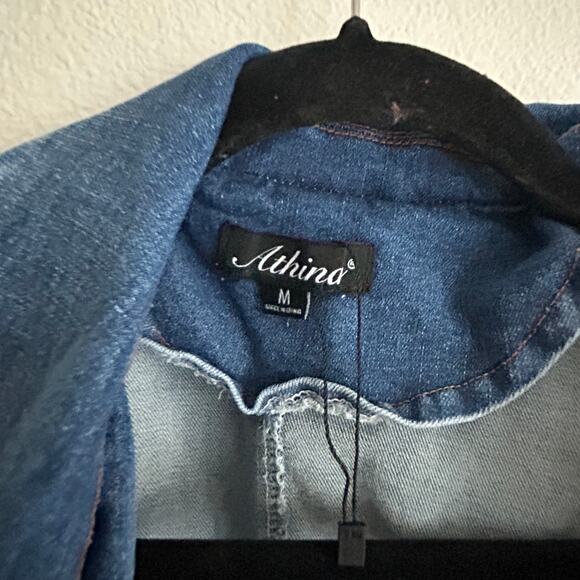 Annabelle Asymmetrical Ruffle Denim Dress M - Picture 8 of 9